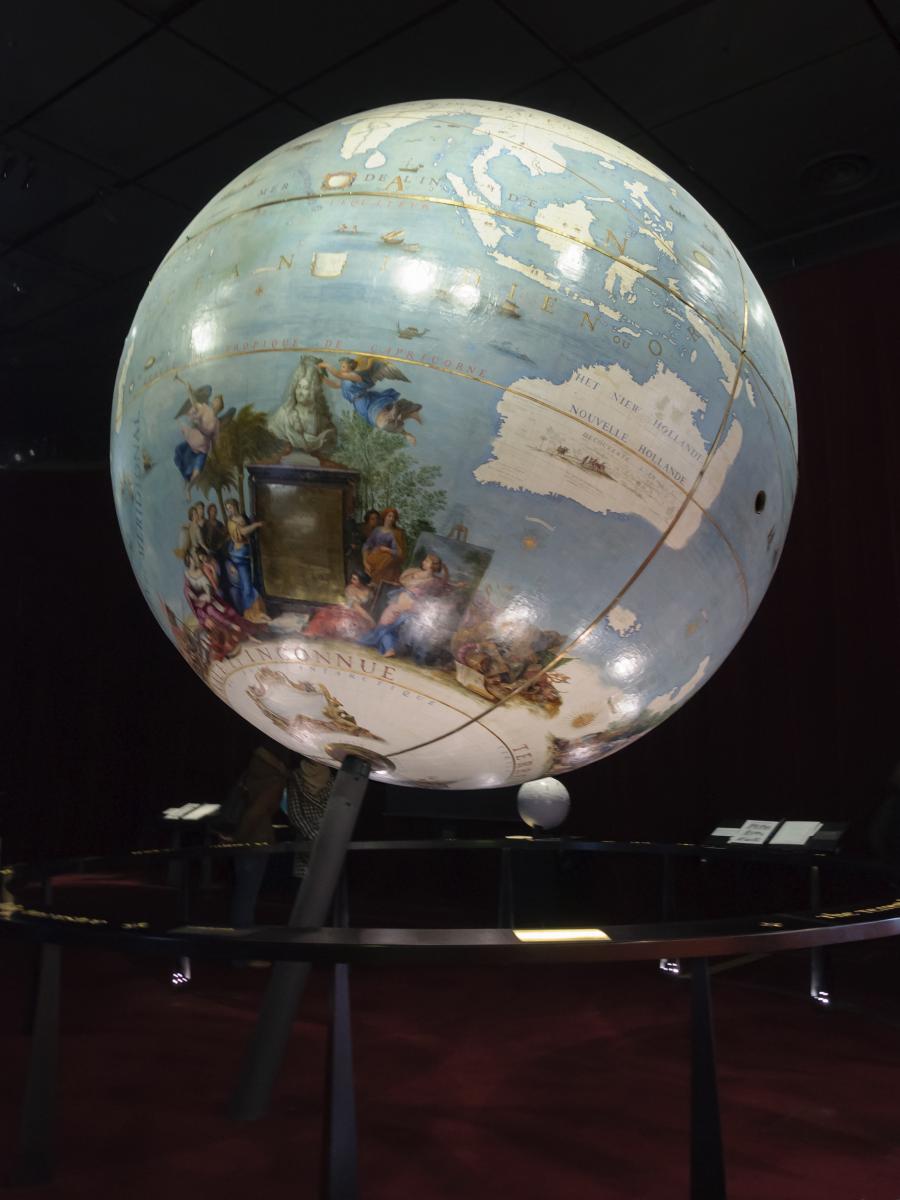 Globe terrestre de Coronelli, exposé à la BNF/Site François Mitterrand.